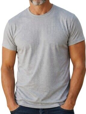 Calvin Klein 100% Cotton Men's Heather Gray Crewneck Tee